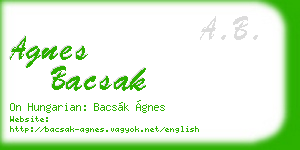agnes bacsak business card